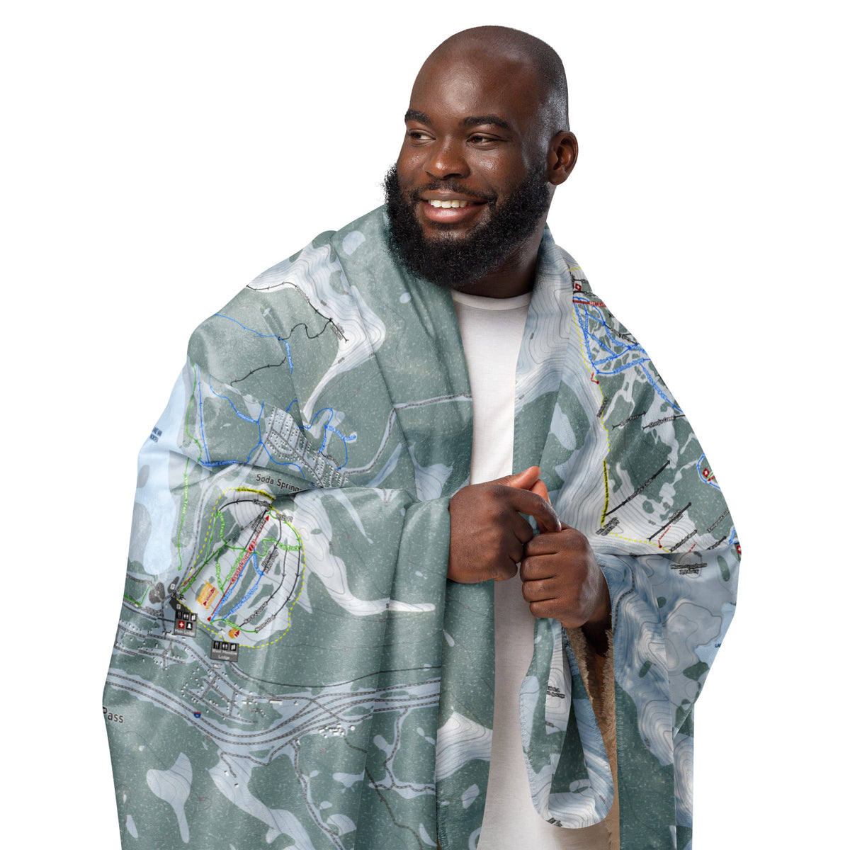 Donner Pass, California Ski Resort Map Blanket - Powderaddicts
