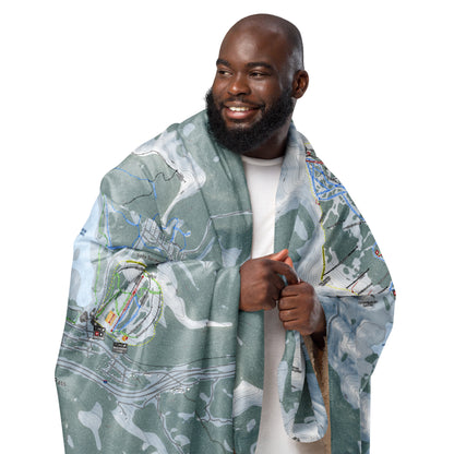 Donner Pass, California Ski Resort Map Blanket - Powderaddicts