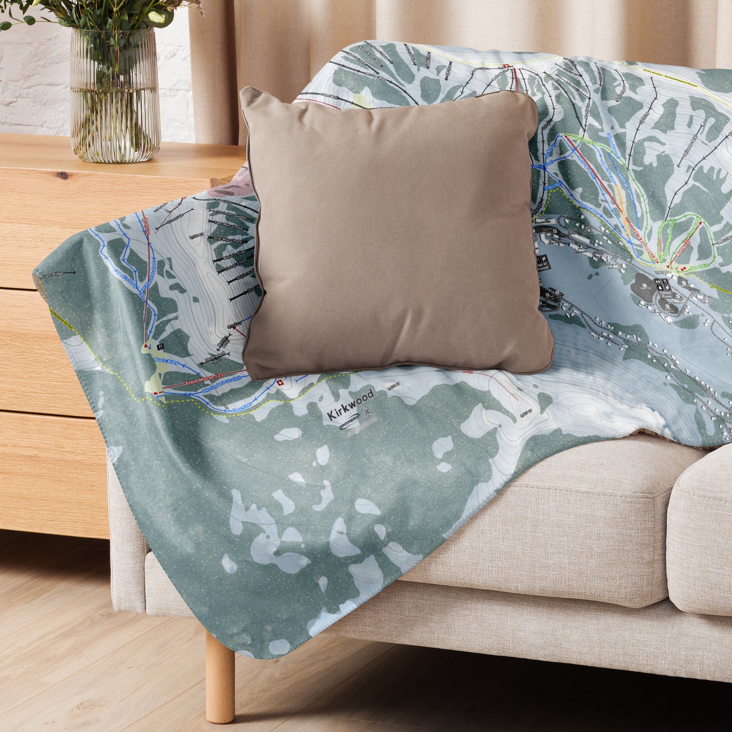 Kirkwood, California Ski Resort Map Blanket - Powderaddicts