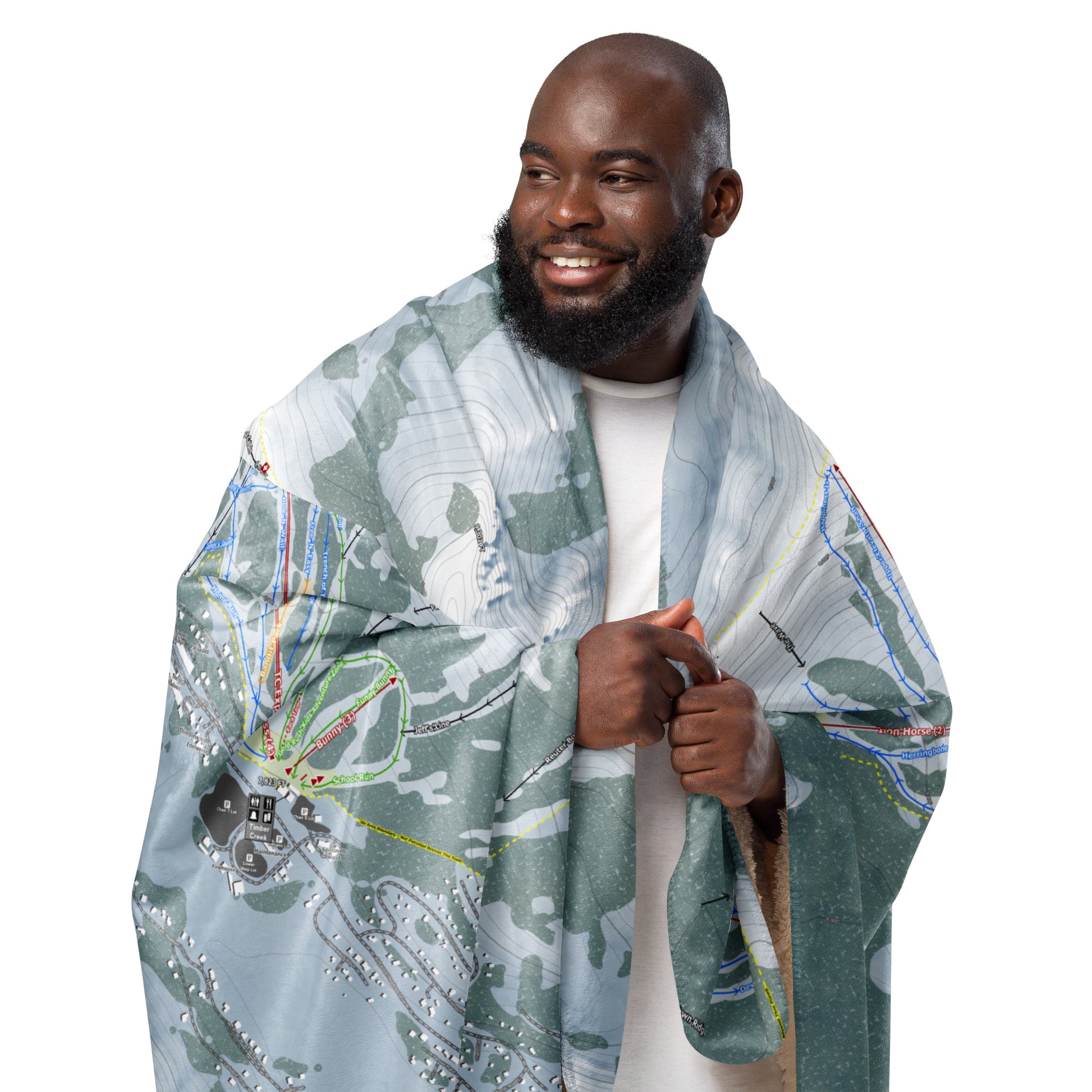 Kirkwood, California Ski Resort Map Blanket - Powderaddicts