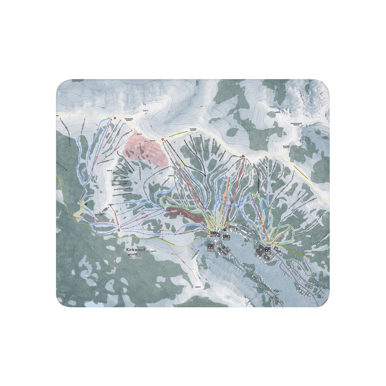 Kirkwood, California Ski Resort Map Blanket
