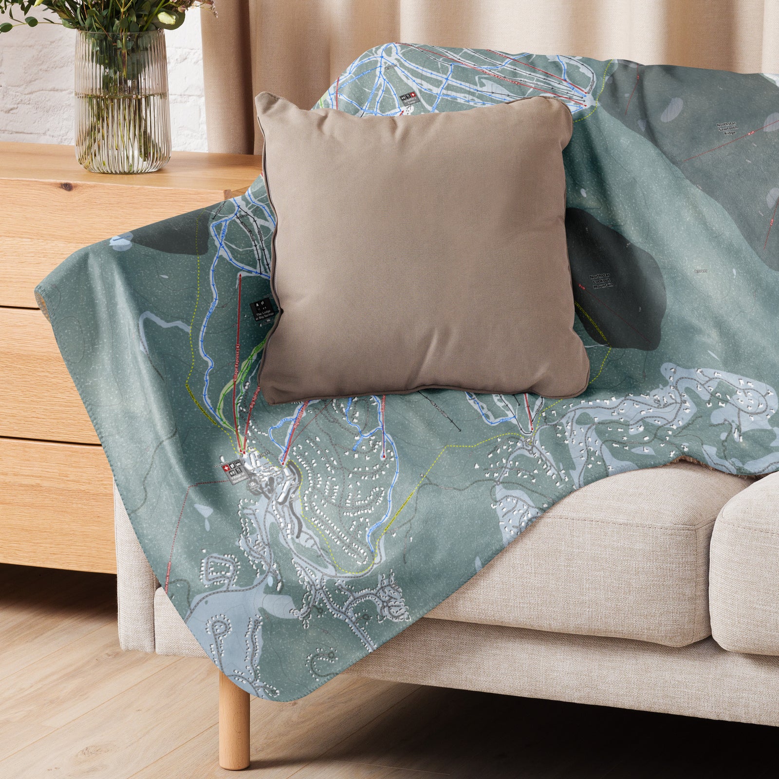 Northstar, California Ski Resort Map Blanket - Powderaddicts