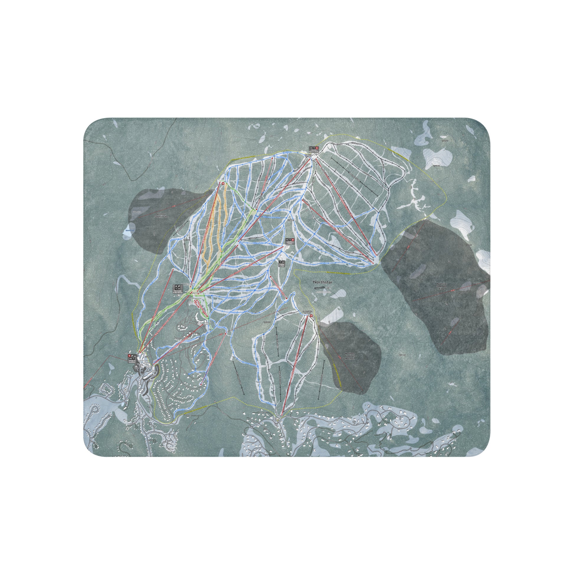 Northstar, California Ski Resort Map Blanket - Powderaddicts