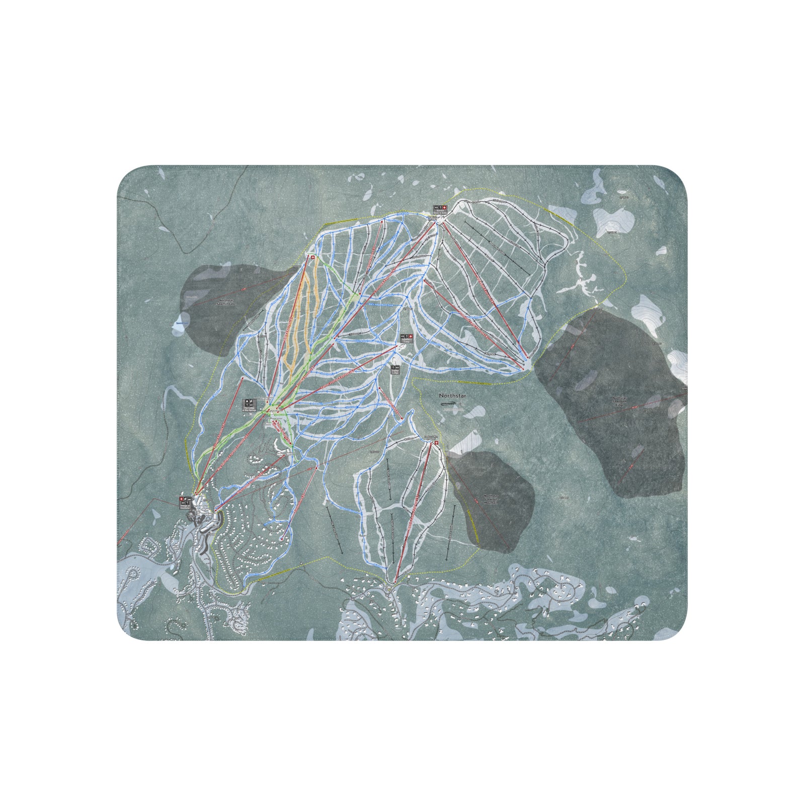 Northstar, California Ski Resort Map Blanket - Powderaddicts