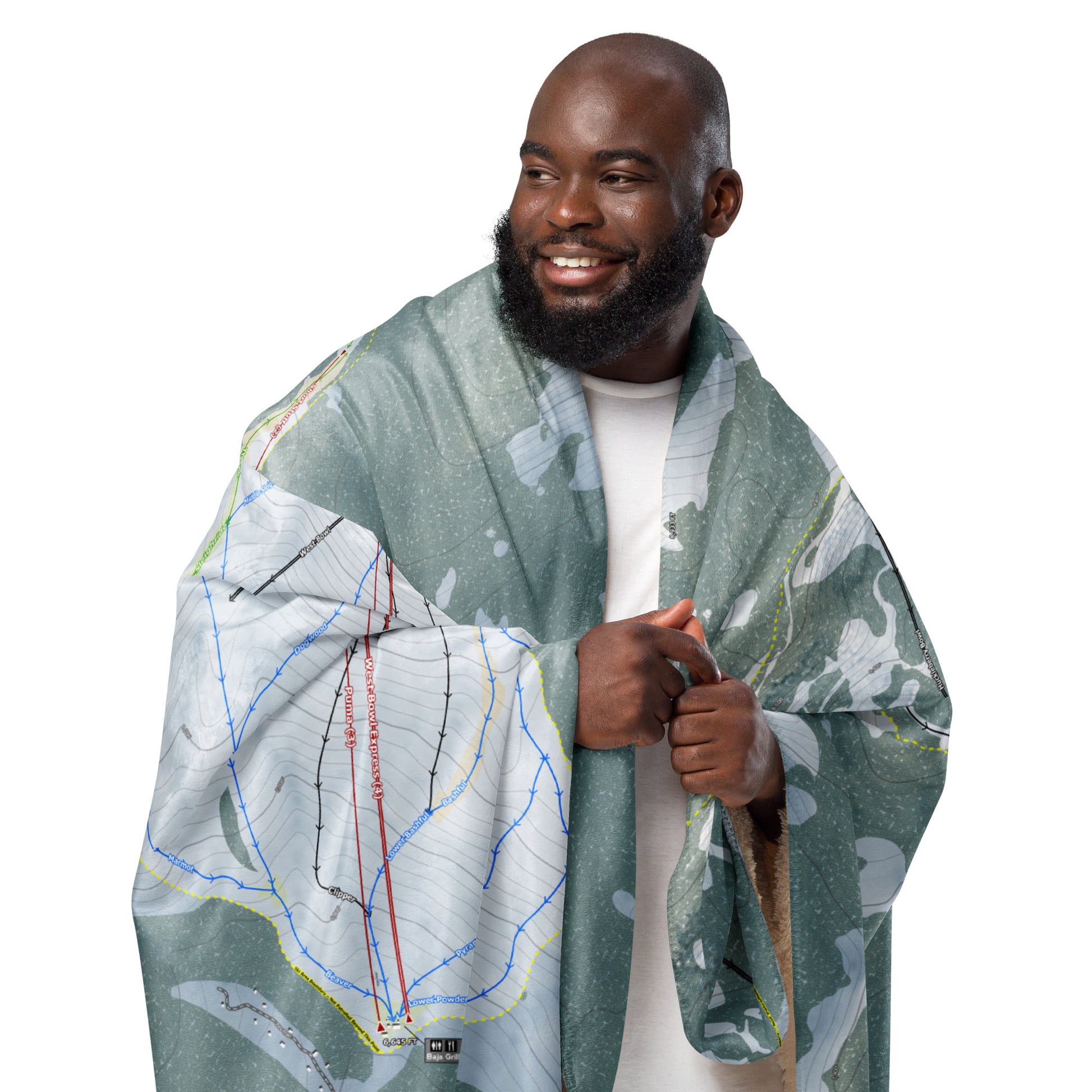 Sierra At Tahoe, California Ski Resort Map Blanket - Powderaddicts