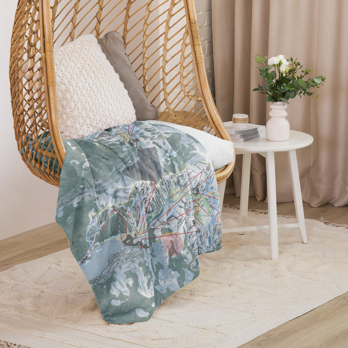 Palisades Tahoe, California Ski Resort Map Blanket