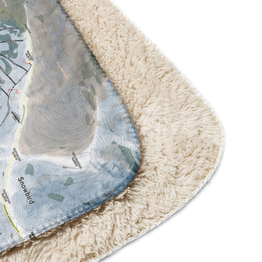 Little Cottonwood Canyon, Utah Ski Resort Map Blanket - Powderaddicts