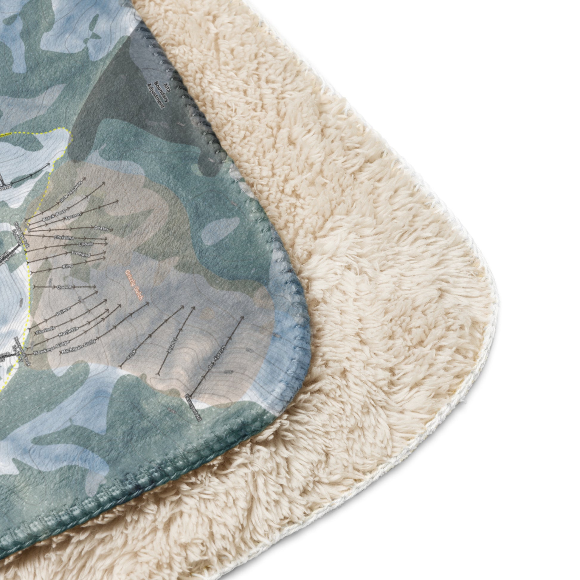 Big Cottonwood Canyon, Utah Ski Trail Map blanket - Powderaddicts