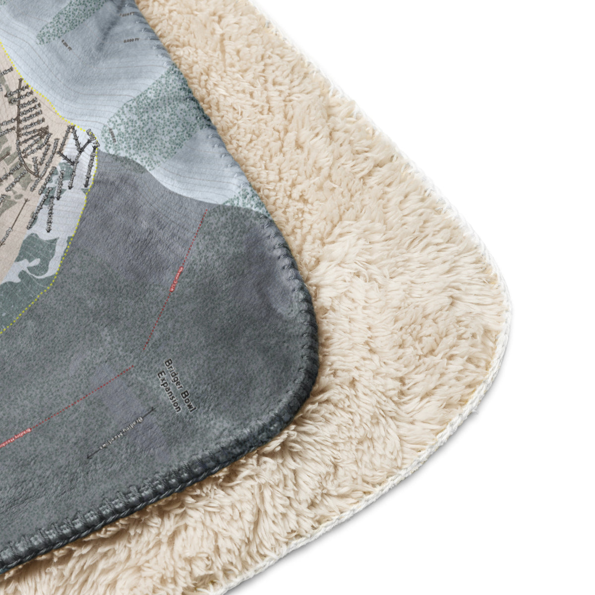 Bridger Bowl, Montana Ski Resort Map Blanket - Powderaddicts