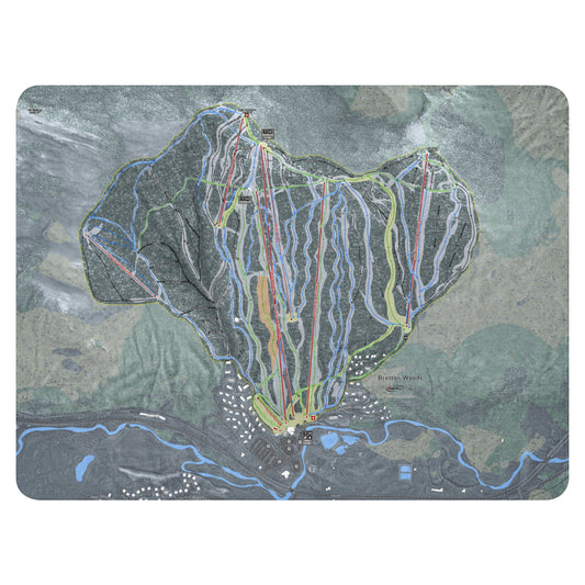 Bretton Woods, New Hampshire Ski Resort Map blanket - Powderaddicts