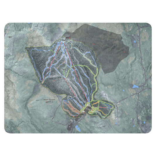 Mount Sunapee, New Hampshire Ski Resort Map blanket - Powderaddicts