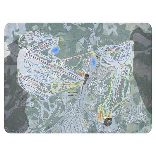 Brian Head, Utah Ski Resort Map blanket - Powderaddicts