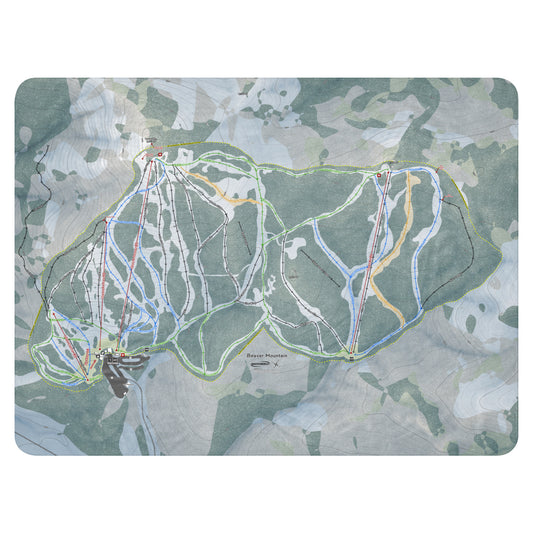 Beaver Mountain, Utah Ski Resort Map blanket - Powderaddicts