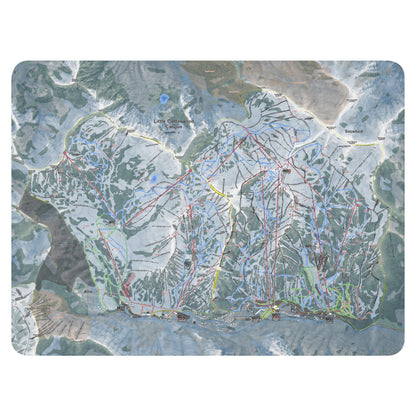 Little Cottonwood Canyon, Utah Ski Resort Map Blanket - Powderaddicts