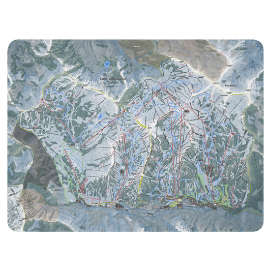 Little Cottonwood Canyon, Utah Ski Resort Map Blanket - Powderaddicts