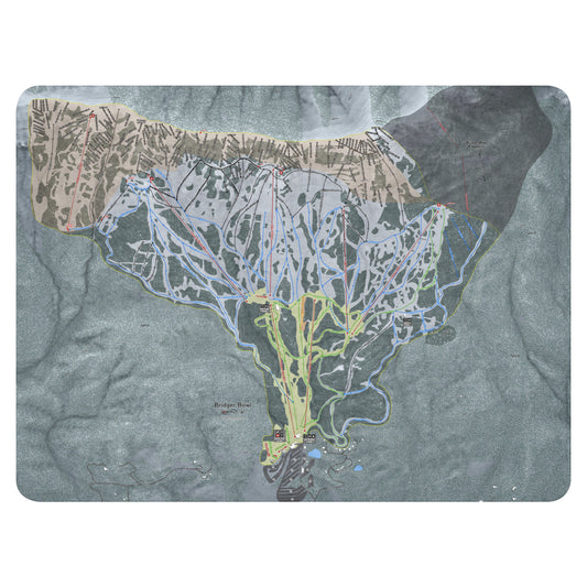 Bridger Bowl, Montana Ski Resort Map Blanket - Powderaddicts