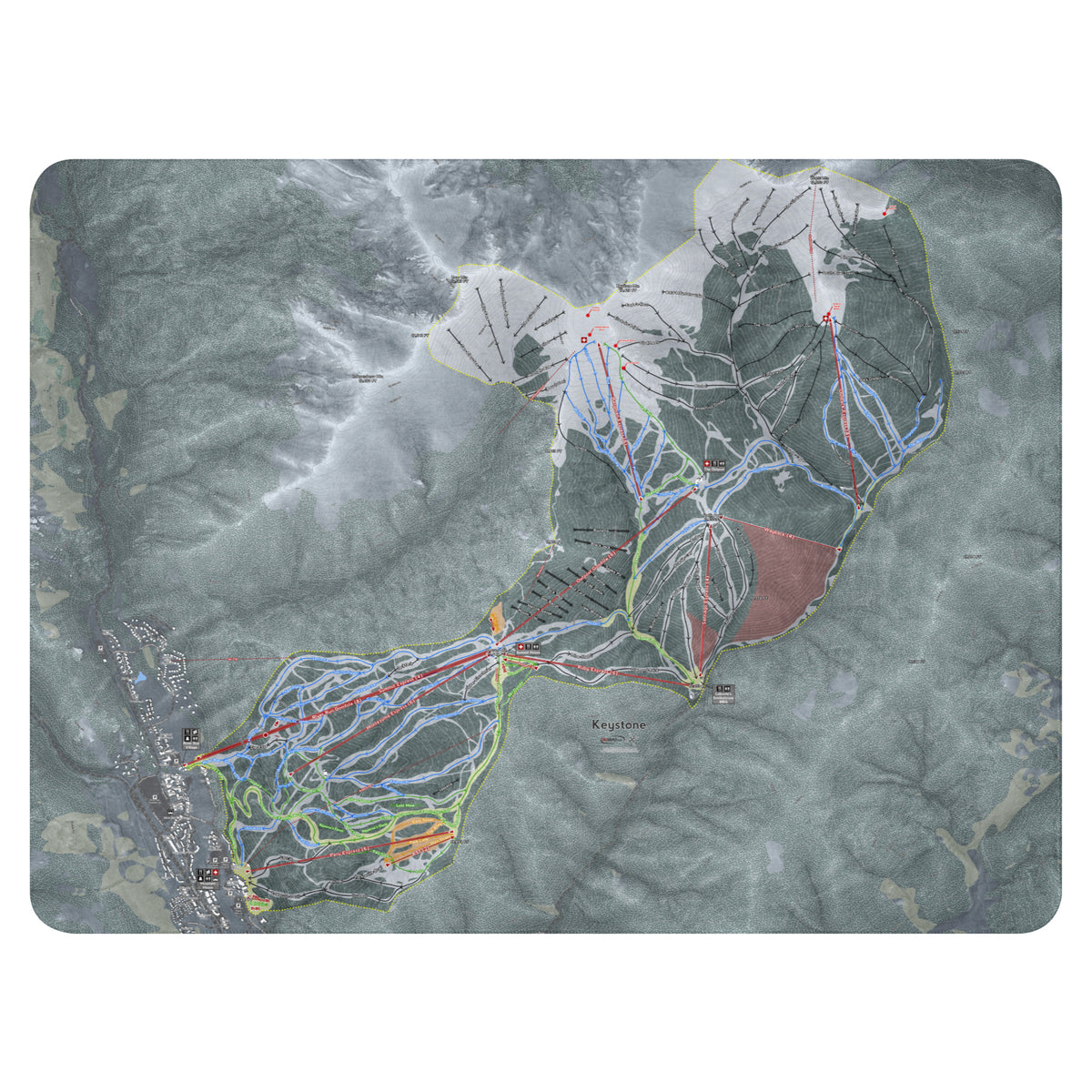 Keystone, Colorado Ski Resort Map blanket