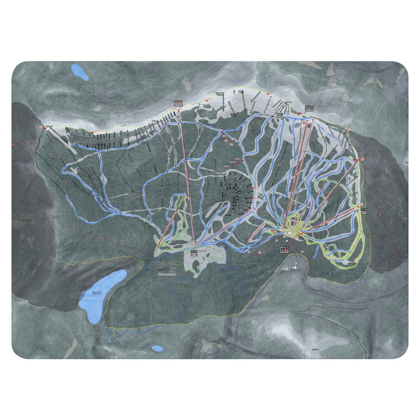 Wolf Creek, Colorado Ski Resort Map blanket - Powderaddicts