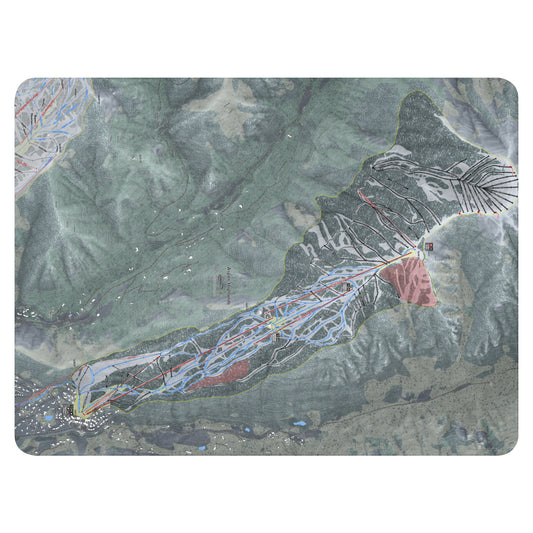 Aspen Highlands, Colorado Ski Resort Map blanket - Powderaddicts