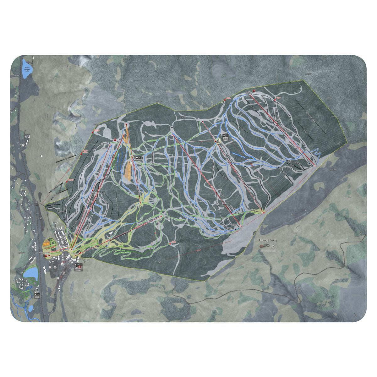 Purgatory, Colorado Ski Resort Map blanket