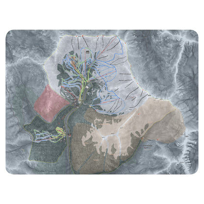 Loveland, Colorado Ski Resort Map blanket - Powderaddicts
