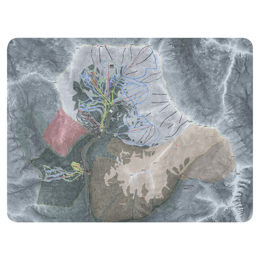 Loveland, Colorado Ski Resort Map blanket - Powderaddicts