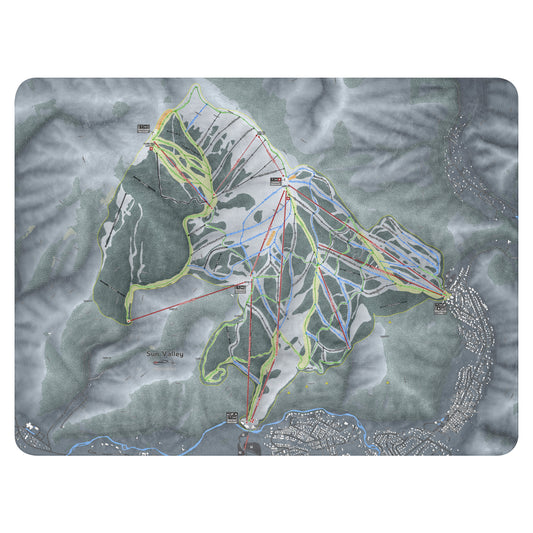 SUN VALLEY, IDAHO SKI RESORT MAP BLANKET - Powderaddicts