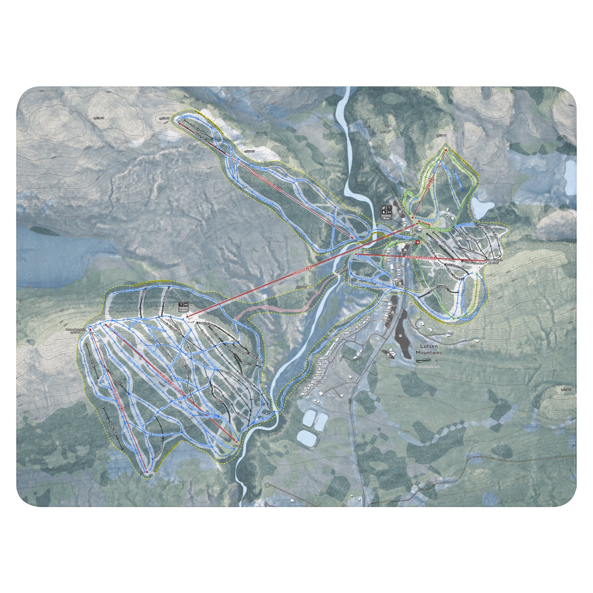 Lutsen Mountains, Minnesota Ski Resort Map Blanket - Powderaddicts