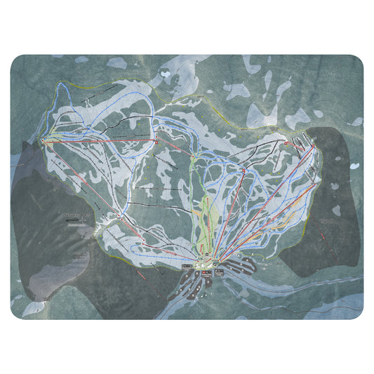 Stevens Pass, Washington Ski Resort Map Blanket - Powderaddicts