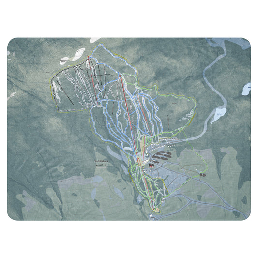 Saddleback, Maine Ski Resort Map Blanket - Powderaddicts