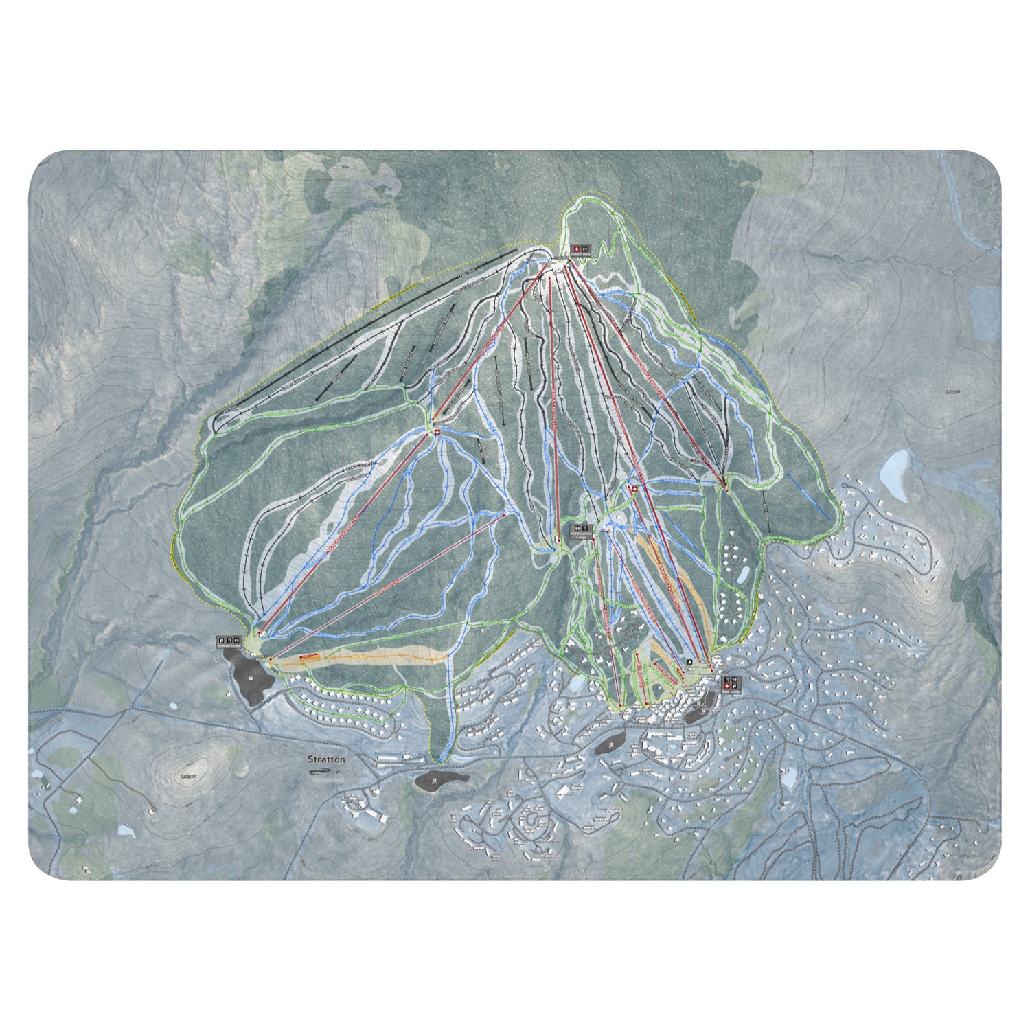 Stratton, Vermont Ski Resort Map Blanket