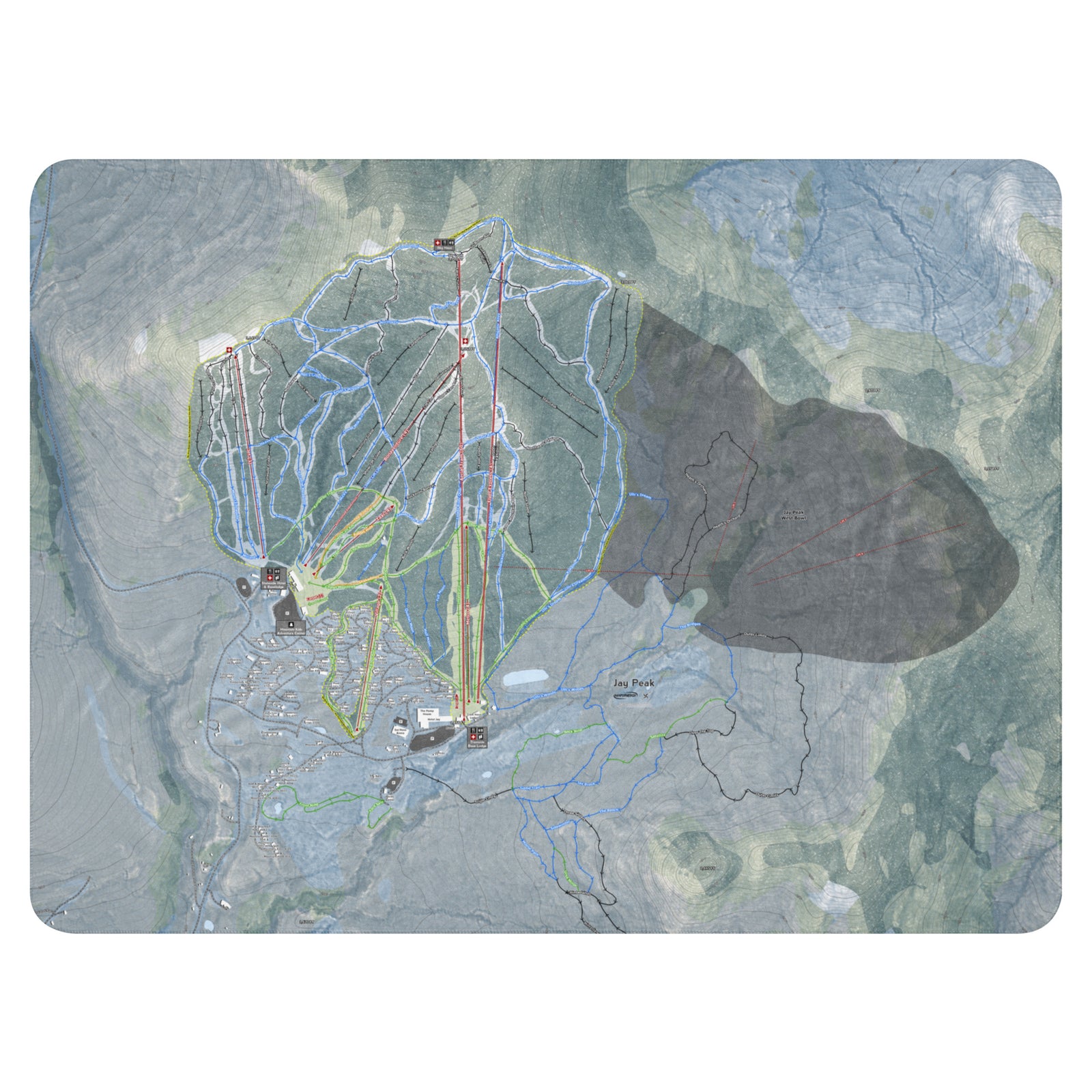 Jay Peak, Vermont Ski Resort Map Blanket - Powderaddicts