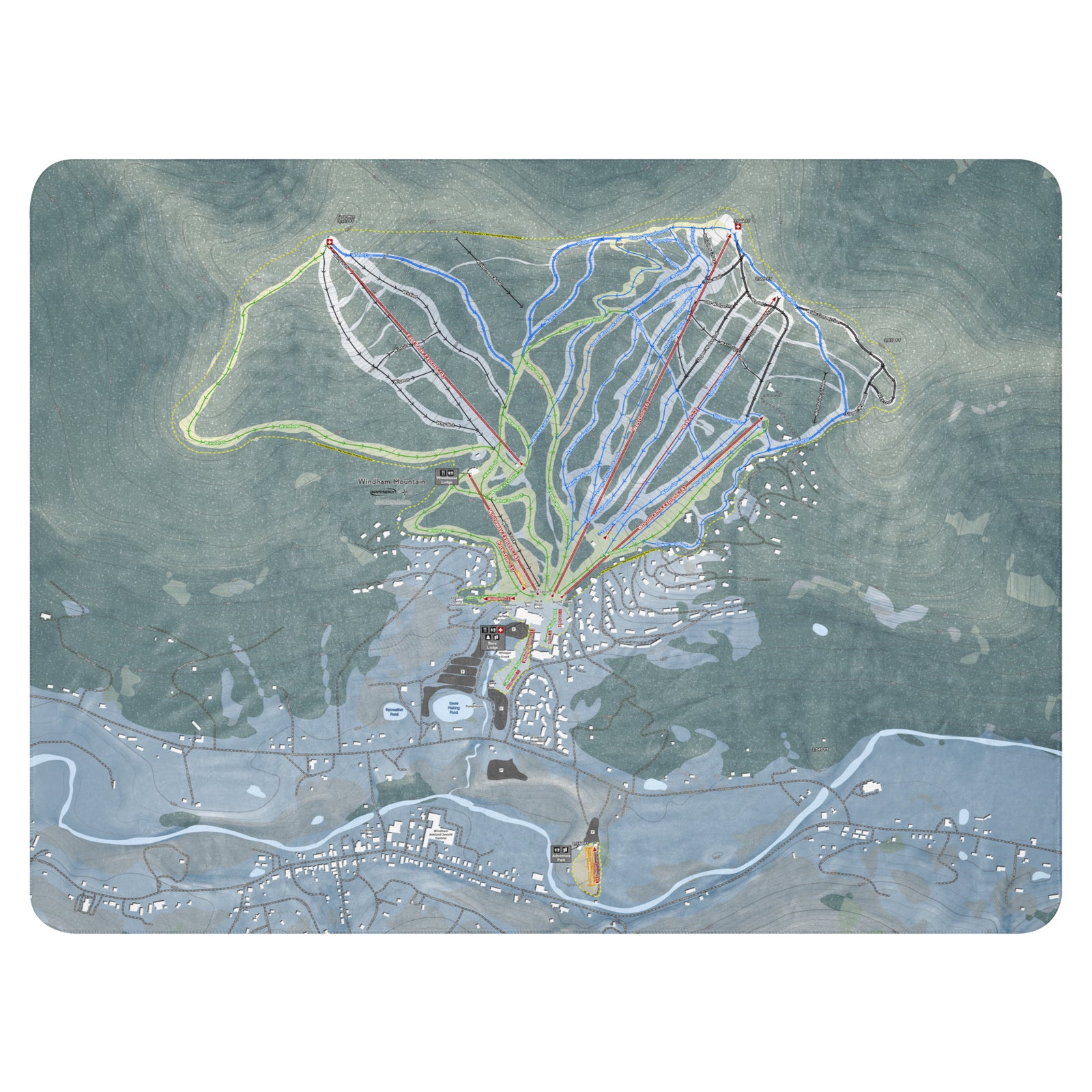WINDHAM MOUNTAIN, NEW YORK SKI RESORT MAP BLANKET