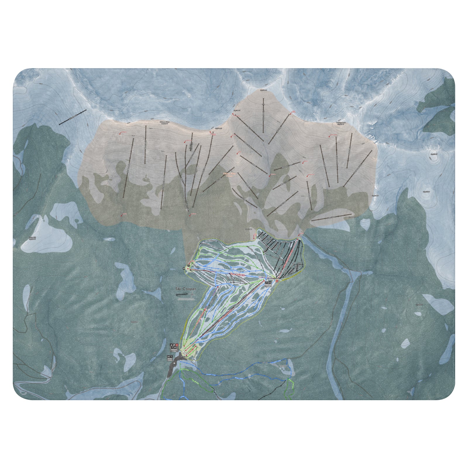 Ski Cooper, Colorado Ski Resort Map Blanket