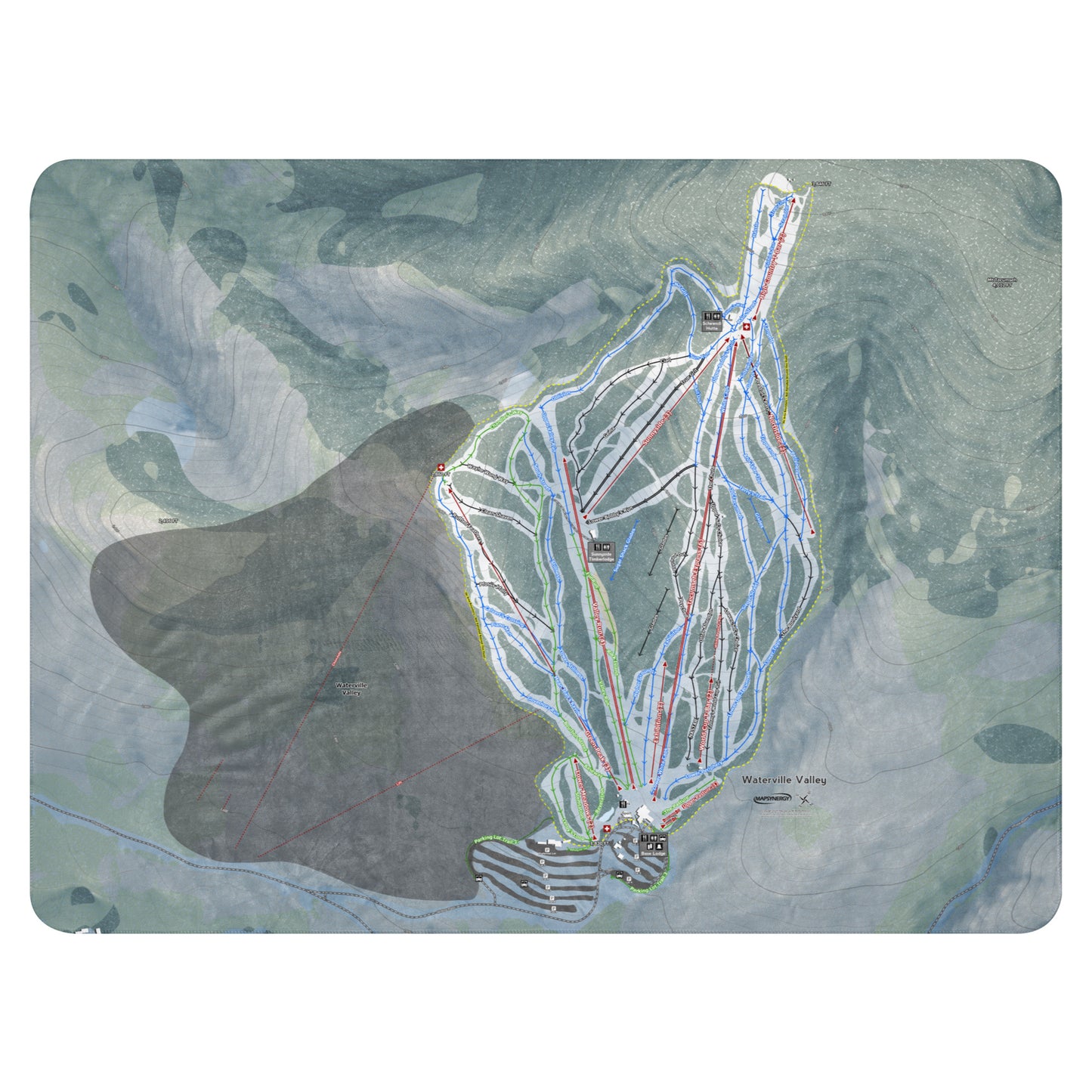 Waterville Valley, New Hampshire Ski Resort Map Blanket - Powderaddicts