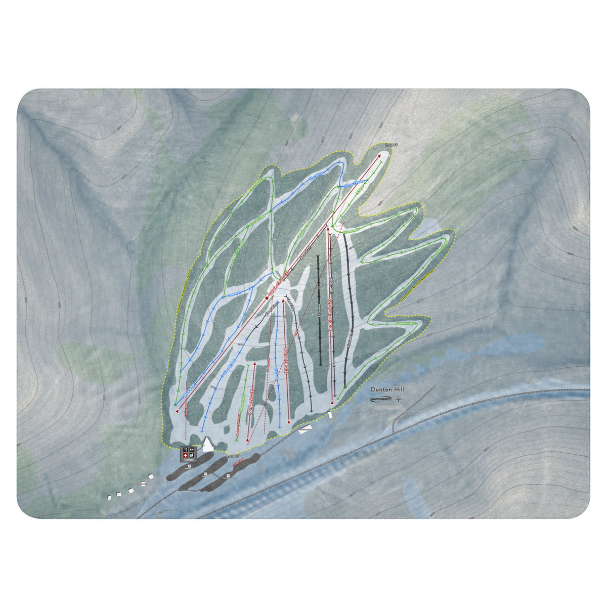 DENTON HILL, PENNSYLVANIA SKI RESORT MAP BLANKET