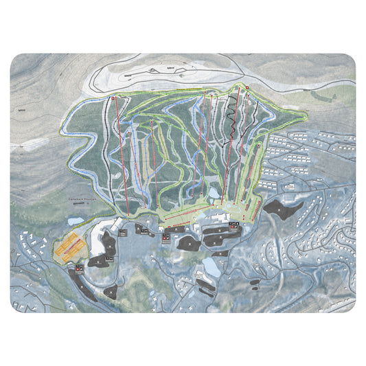 Camelback Mountain, Pennsylvania Ski Resort Map Blanket - Powderaddicts