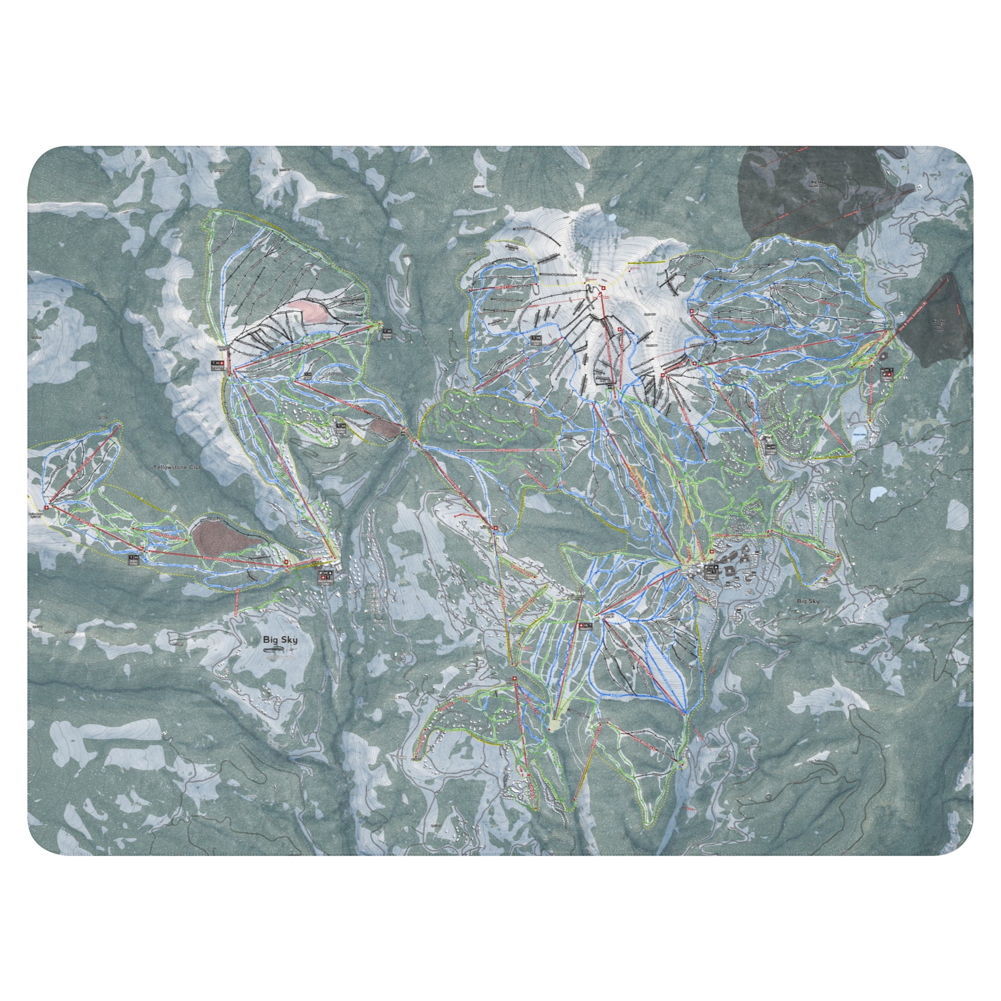 BIG SKY COMBO, MONTANA SKI RESORT MAP BLANKET - Powderaddicts