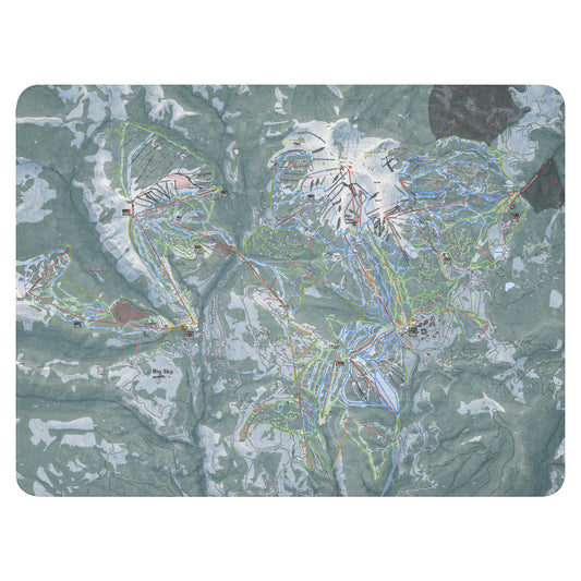 BIG SKY COMBO, MONTANA SKI RESORT MAP BLANKET - Powderaddicts