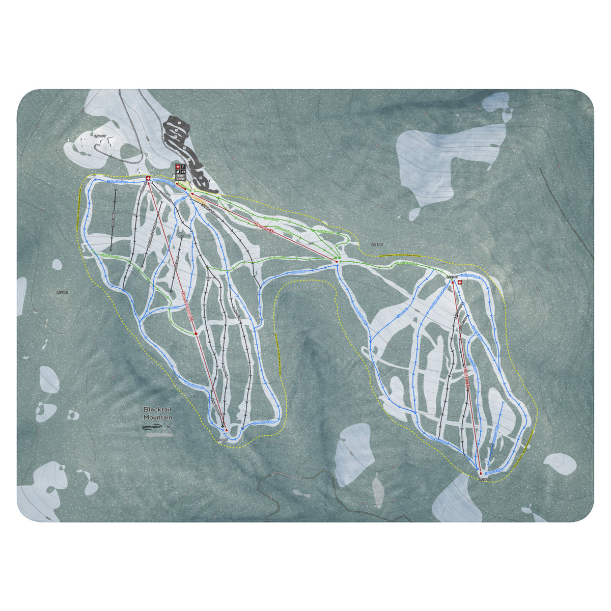 Blacktail Mountain, Montana Ski Resort Map Blanket