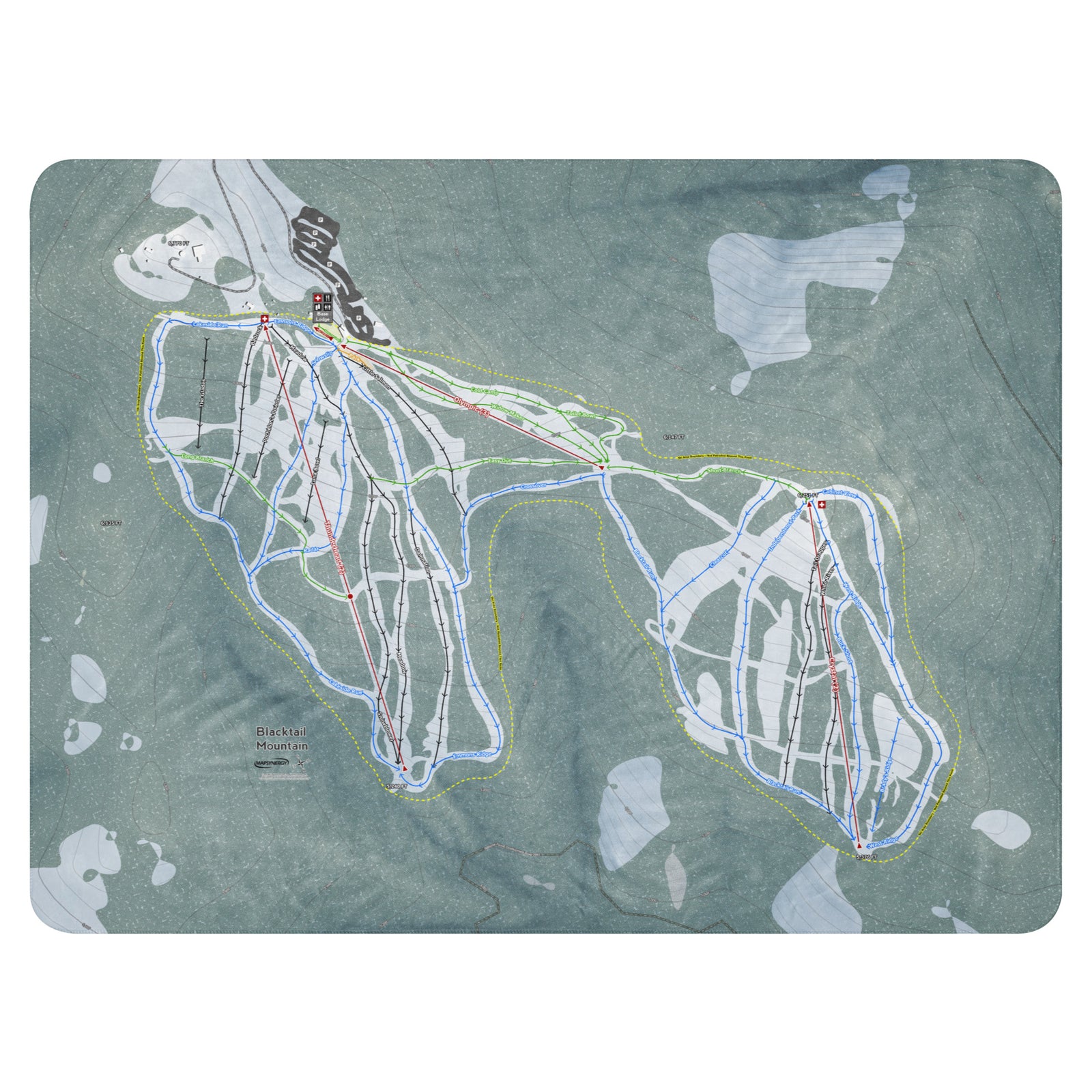Blacktail Mountain, Montana Ski Resort Map Blanket