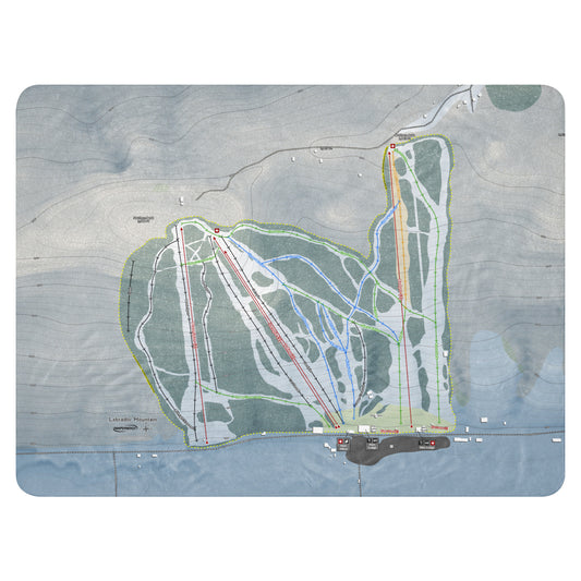 LABRADOR MOUNTAIN, NEW YORK SKI RESORT MAP BLANKET - Powderaddicts