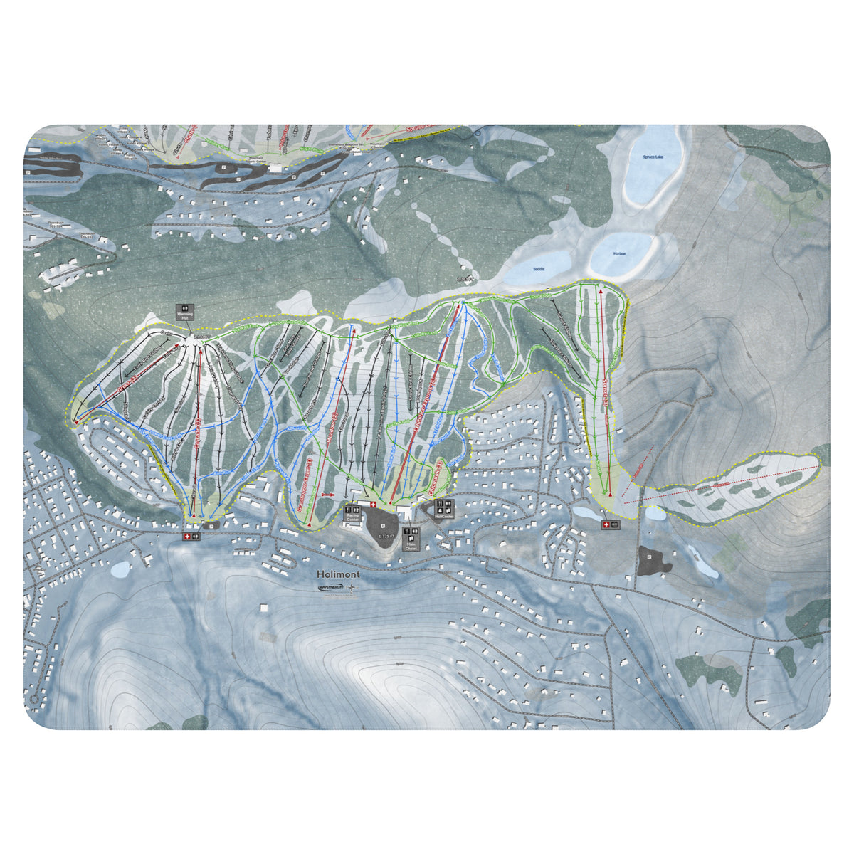 HOLIMONT, NEW YORK SKI RESORT MAP BLANKET