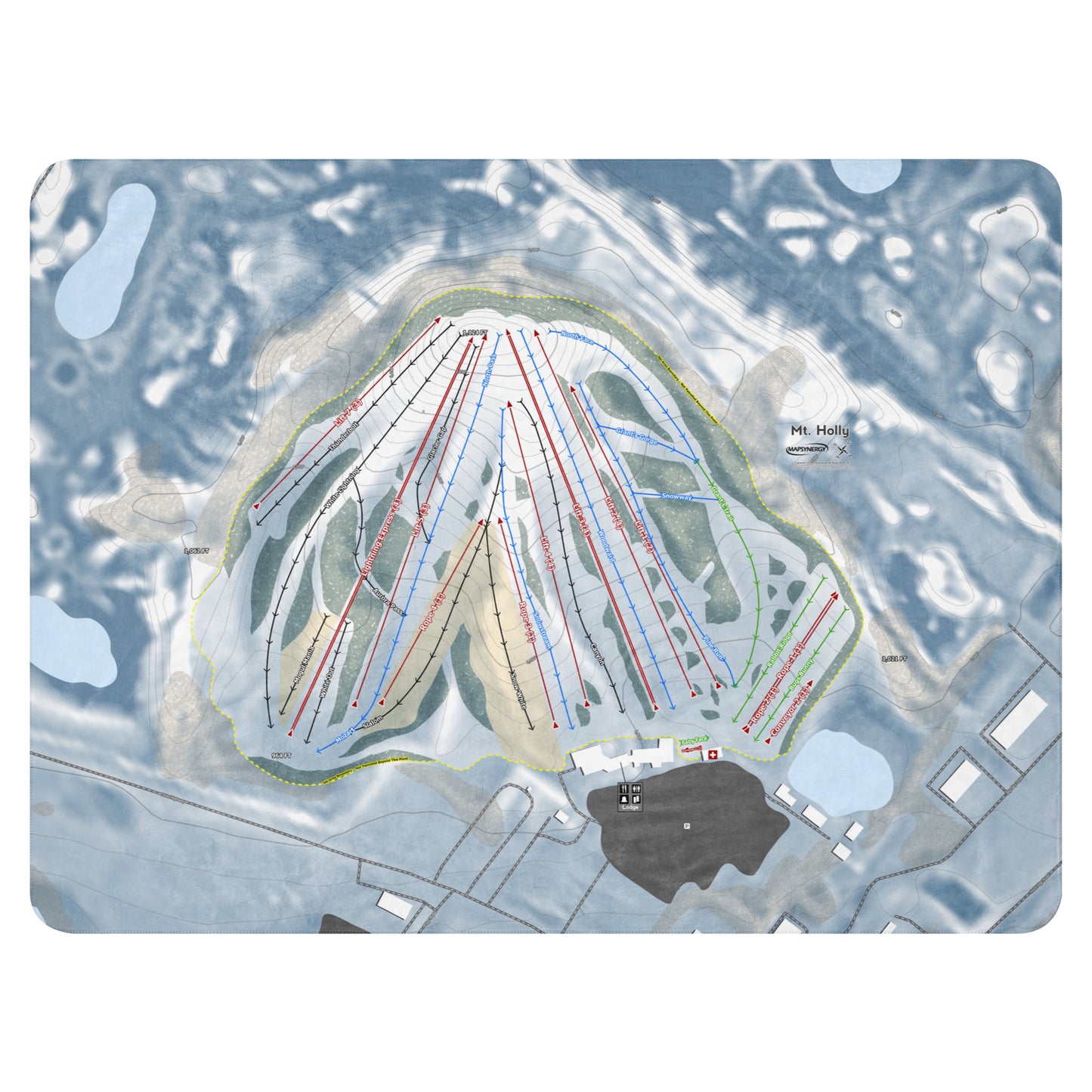 MT HOLLY, MICHIGAN SKI RESORT MAP BLANKET - Powderaddicts