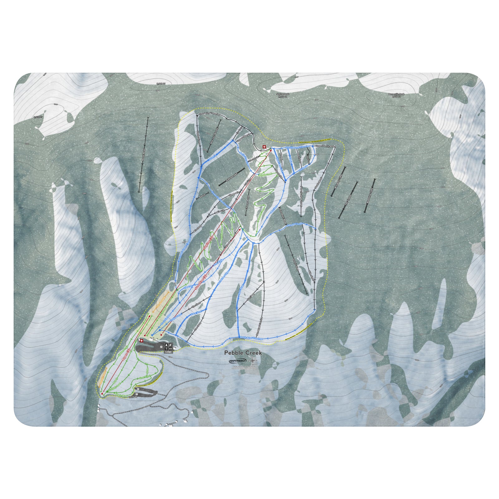 PEBBLE CREEK, IDAHO SKI RESORT MAP BLANKET