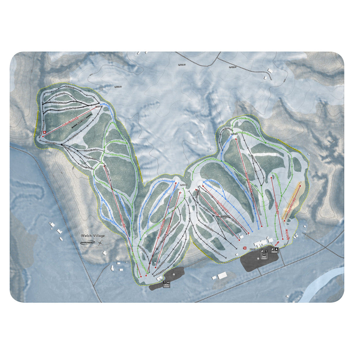 Welch Village, Minnesota Ski Resort Map Blanket