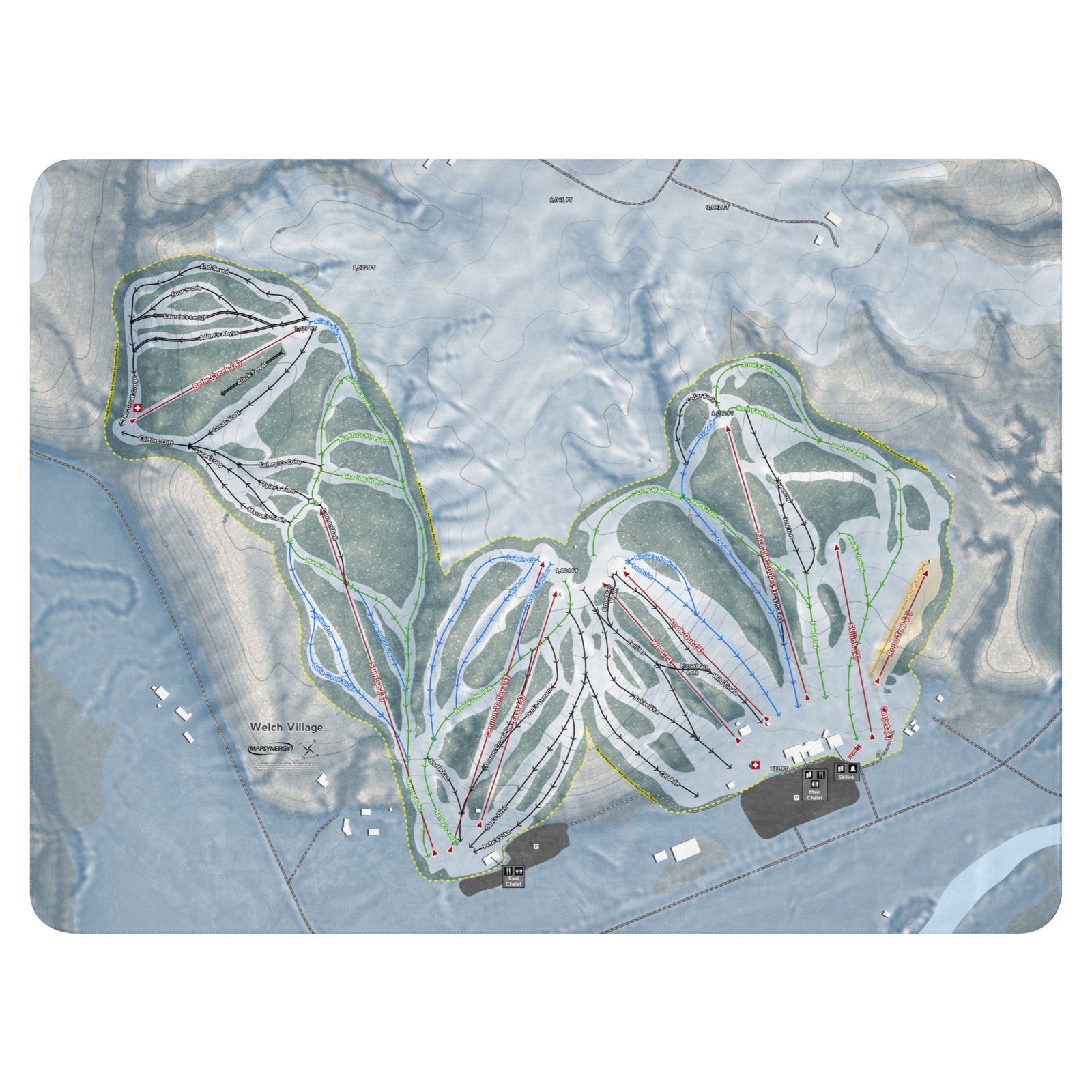 Welch Village, Minnesota Ski Resort Map Blanket