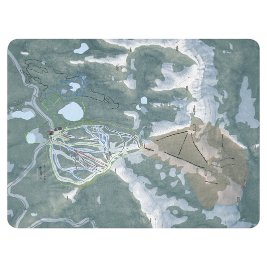 Anthony Lakes, Oregon Ski Resort Map Blanket - Powderaddicts