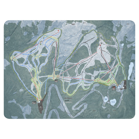Mt. Baker, Washington Ski Resort Map Blanket - Powderaddicts