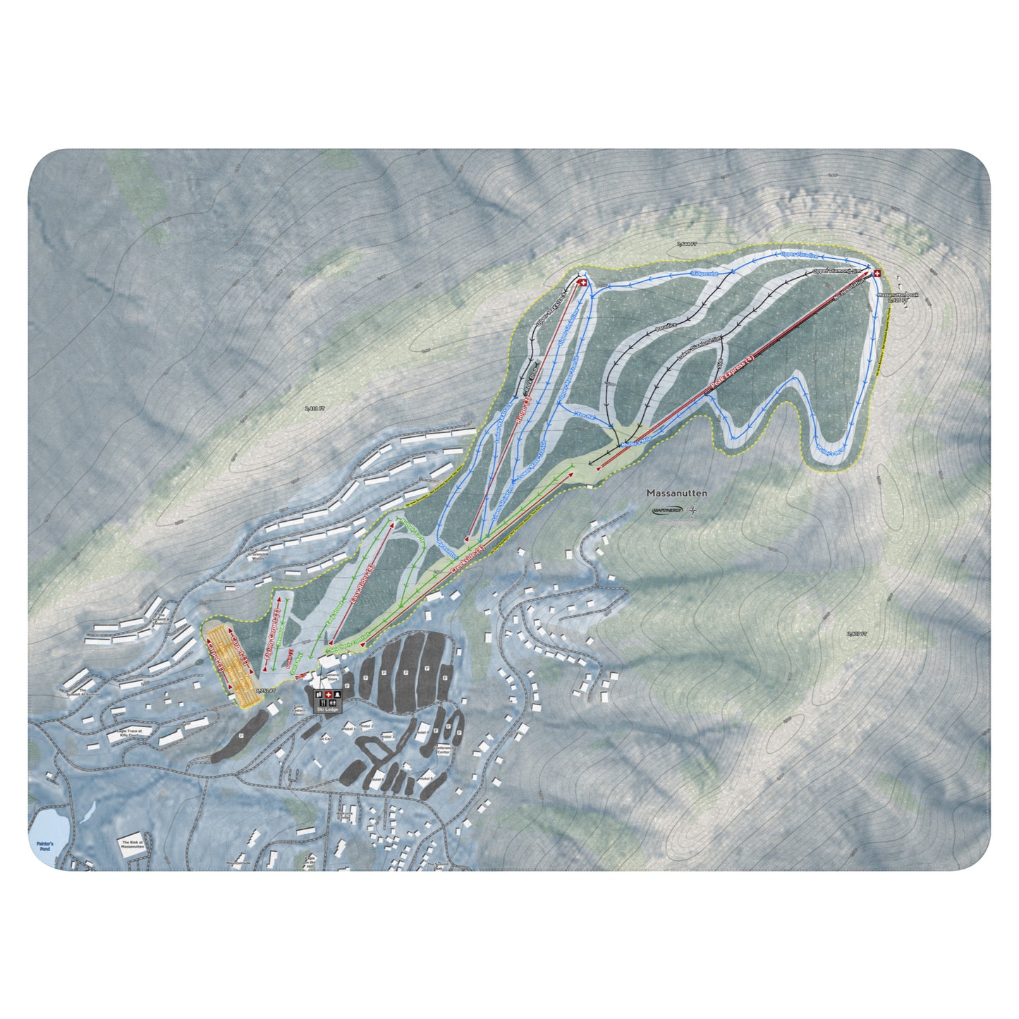 Massanutten, Virginia Ski Resort Map Blanket - Powderaddicts